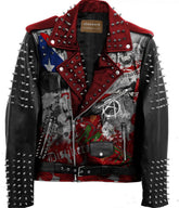 Old Hollywood Punk Style, Spikes Studs Leather, Marilyn Monroe Jacket, Discharge Patch Fashion, Distiller Party Wear, Misfit Studwork Gothic